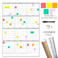 Large Dry Erase Wall Calendar - Blank Undated Yearly Wall Calendar - 38x26 Inches Whiteboard Premium Laminated Planner with 50 Reusable Color Tabs -12-Month Calendar Laminated Office Jumbo (Vertical) - size: 26"x38"Yearly