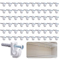 60 Pcs White Down Wall Clips, Wire Shelf Brackets Closet Support Brackets - color: 60 PCS