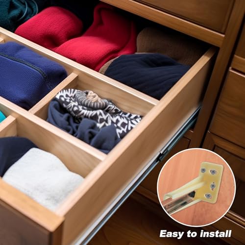 Chunful 2 Pair Rear Drawer Track Socket Back Plates Mounting Brackets,Milky | With Screws for Install, Replacement Socket for Drawer Slide Repair, Left Right Pair for Cabinet Furniture Rear Mounting - color: Milky