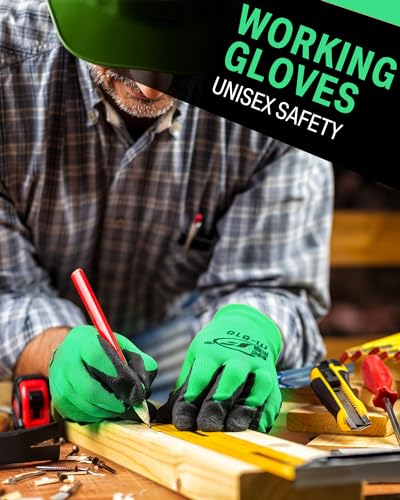 Potchen 72 Pairs Garden Work Gloves Bulk Pack for Men and Women - color: Green
