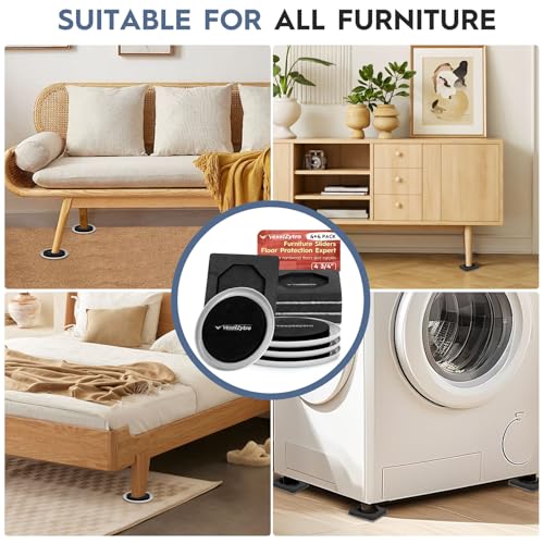 8-Pack of 4.72" Furniture Sliders for Hardwood Floors and Carpet, Save 80% Effort, Move Heavy Furniture Easily, Reusable Moving Pads, Floor Protectors for Carpet - style: 4 Plastic & 4 Felt