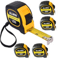 5 Pack Tape Measure 25 ft, Easy Read Measuring Tape with Fractions 1/8, Retractable 25-Foot by 1-Inch Blade with Durable Coating & Impact-Resistant Case for Contractors & DIY - size: 25 Ft