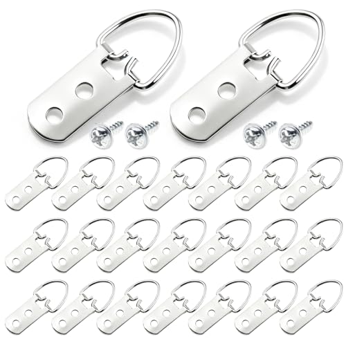 D-Ring Picture Hangers with Screws 30 Pack Hangers for Picture Frame 2Hole - size: 2hole_30pcs