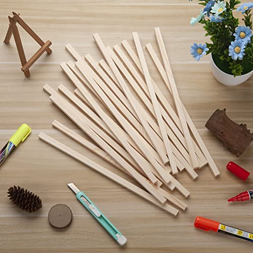 Square Wood Dowel Rods Wooden Craft Sticks, 20PCS 3/8" x 12" Wooden Square Dowel Rods for Crafting, Unfinished Hardwood Sticks Wood Pieces for Arts and DIYers, DIY Projects, Home Decor, Woodworking - size: 3/8"×12"-20PCS