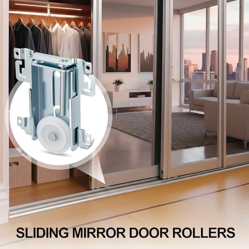 Therwen 4 Pcs 1-7/16 Inch Sliding Mirror Closet Door Roller Replacement