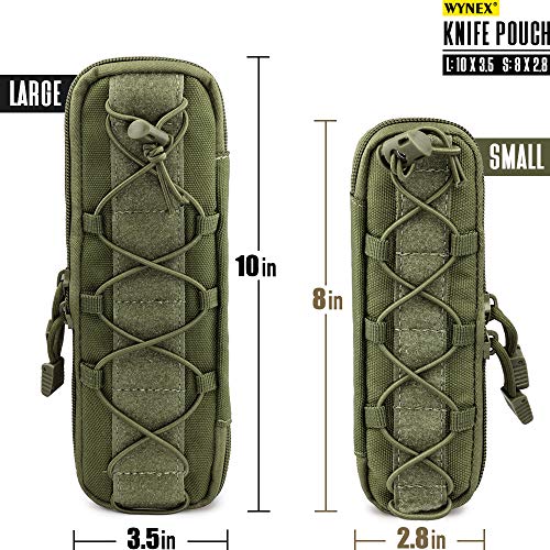 WYNEX Tactical Small Molle Pouch Nylon Knife Sheath for Belt Hunting Gear - color: Army Green - Small