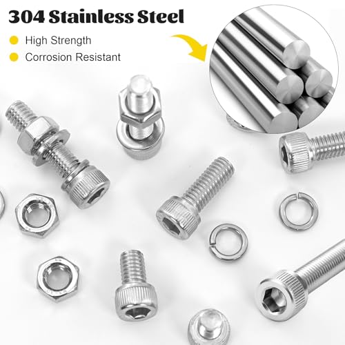 960PCS M2.5 Screws Nuts Assortment Kit, M2.5x4/6/8/10/12/16/20/25 mm - size: SS M2.5 960pcs