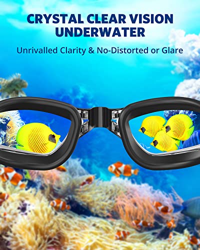 Aegend Swim Goggles, Swimming Goggles No Leaking Full Protect Adult Youth - color: Black Clear