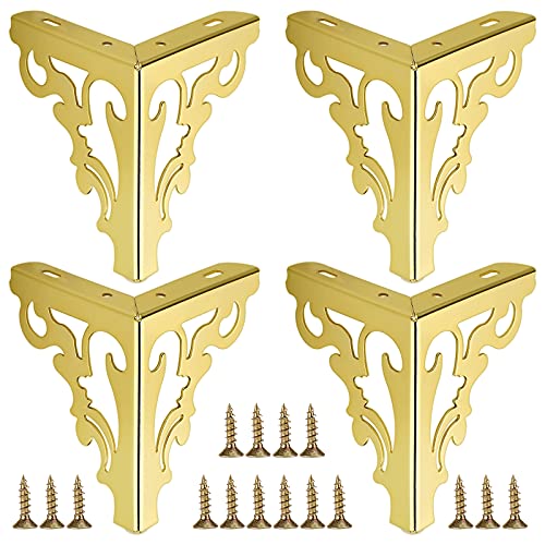 OwnMy 4PCS Metal Furniture Legs Feet, Modern Sofa Cabinet Legs for Repairs - color: Gold