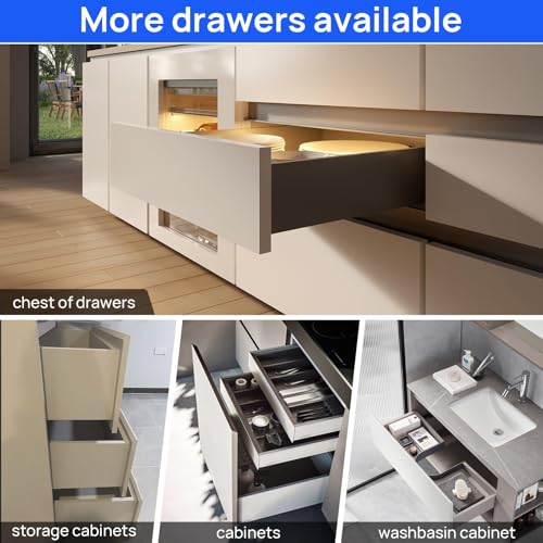 10 12 14 16 18 20 22 24 Inch Bottom Mount Soft Close Drawer Slides Full Extension Concealed Rails Track 100 lb Load Capacity 1 Pair (Soft Close Without Bracket, 18 Inch (450 mm)) - color: Soft Close Without Bracket, size: 18 Inch (450 mm)