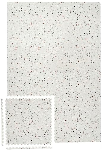 Yay Mats Stylish Extra Large Puzzle Mat, Thick,Inter Locking Foam Floor Tile Covers 6 ft x 4 ft. Expandable Tiles with Edges Exercise and Kids mat Protective Floor Surface (Henri TERRAZZO) - color: Henri Terrazzo