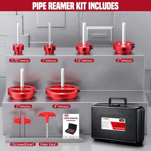 6Pcs PVC Pipe Reamer Kit, Durable Aluminum PVC Fitting Saver - size: 0.75+1+1.5+2+3+4 Inch