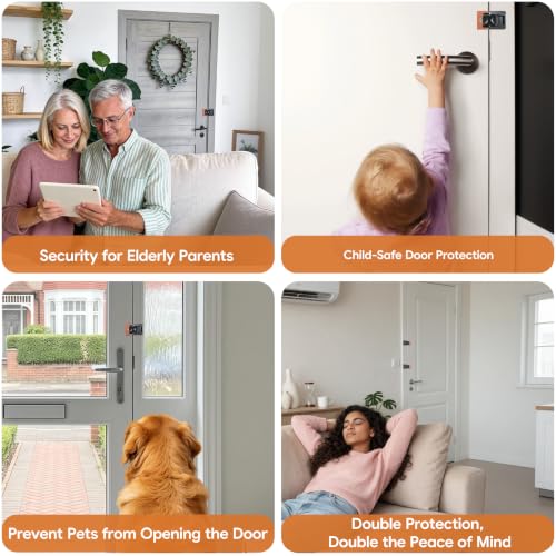 Home Security Door Lock 2 Pack, Grey Heavy Duty Anti-Pry Reinforcement Lock - color: Gray