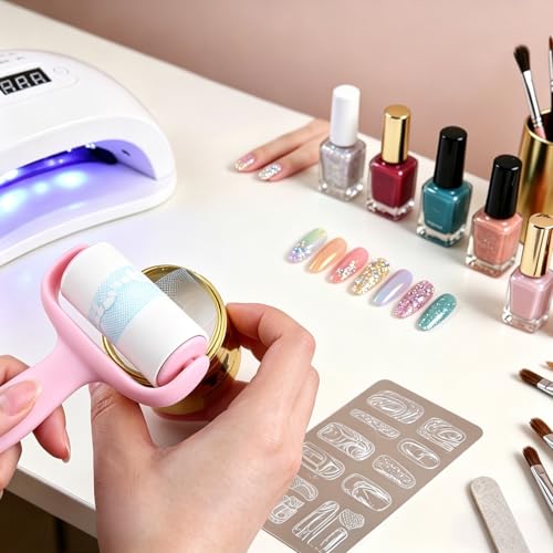Mini Nail Stamper Cleaner Roller Kit with 2 Refills - color: #1 mini