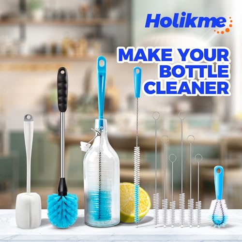 Holikme Bottle Brush Tube Cleaning Lab Set with Long Handle,White - color: White