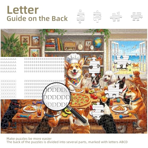 Dog Pizza Jigsaw Puzzles for Adults 1000 Pieces - color: Paws Pizza Party