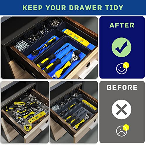 Tool Box Organizer, Tool Drawer Organizer Tray Divider, Toolbox Organization, Garage Tool Organizers and Storage, Tool Box Accessories for Rolling Tool Chest Cabinet (Blue (47PCS)) - color: Blue (47PCS)