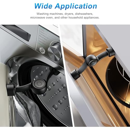 Magnetic Door Prop for Front Load Washer, 360° Adjustable Compact (Black) - color: Black