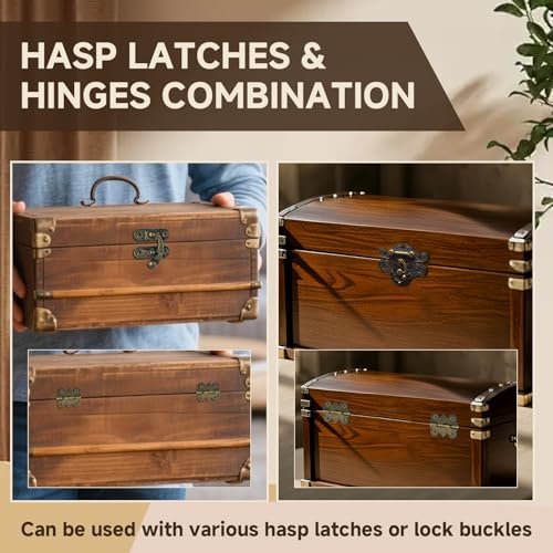 LEFTSTARER 40Pcs 1.2In Antique Cabinet Door Hinges, 20pcs latches with Screws, Bronze Butterfly Style, Small Hinges for Crafts Cabinet Wooden Jewelry Boxes (B.40 Butterfly Hinges + 20 B latches) - color: B.40 Butterfly hinges + 20 B latches