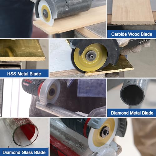 HIGHDRIL 3" 75mm Circular Saw Blade Set 4pcs - Diamond/HSS/Carbide Cutting Disc for Angle Grinder Cutting Metal Copper Aluminum Plastic Wood Glass - size: MIX 6