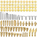 AOZUO 109 Pcs Wood Burning Tips, Wood Burning Tip Set Including Woods Burnings Letters Numbers Symbol Woods Burnings Tip for Wooden Burner DIY Embossing Wooden Burn Carving Crafts