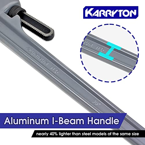 36 Inch Aluminum Pipe Wrench, 6-1/4"/158mm Adjustable Cr-Mo Jaw Opening Heavy Duty Aluminum Straight Handle Plumbing Wrenches, Perfect Plumbers Tool Exceed GGG Standard (36-INCH) - size: 36-IN, style: Straight