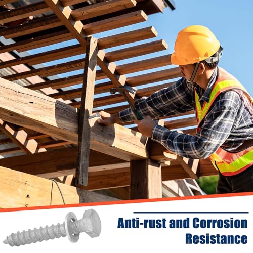 Tandefio 60 Pack 1/2'' x 3'' Lag Screw Bolts with Washer Galvanized - size: 1/2''x3''