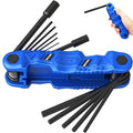 12-Piece Large Folding Hex Key Set Metric (1.5-12mm), Heavy Duty Allen Wrench Set, Portable Tool for Archery, Bike Repair, Furniture, and Basic Home Maintenance (Blue) - style: 12-Piece Metric (Folding - Blue)