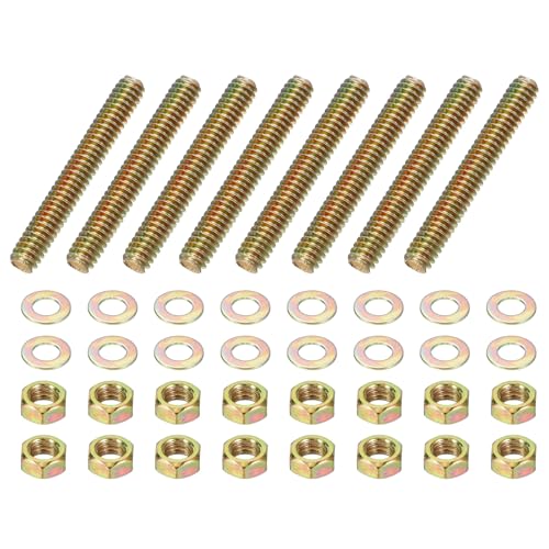 PATIKIL 1/4" x 1-3/4" Color Zinc Fully All Thread Rod, 8 Pcs Carbon Steel Long Threaded Screw Stud Bolts for Furniture Garden Mounting Assembly Fastening - size: 1/4" x 1-3/4"