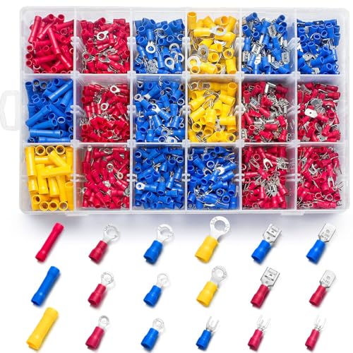 1200PCS Electrical Connector Kit, Automotive Insulated Wire Crimp Terminals