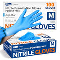 Supmedic Medical Soft Max Nitrile Exam Gloves Powder-Free Disposable 100 Ct - color: Blue (Medium)