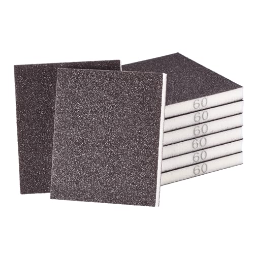 8Pcs 60Grit Double-Sided Sanding Sponges, Washable & Reusable - size: 60Grit