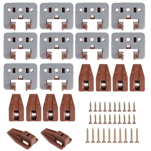 10Pcs Drawer Slide Track Guide Glide with Drawer Guide Metal Backing and Drawer Stop for Center Mount Drawer for Dressers for Nightstand for Rite-Trak I 168 Drawer Slide Systems - style: 10Pcs w/metal backing