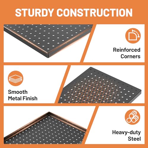 Ultrawall Metal Peg Board Panels with Hooks, Garage Pegboard Tool Organizer - size: 4pack 24"X12"