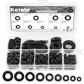 1055Pcs Flat Washers Kit, 304 Stainless Steel Black,9 Sizes M2-M12 - color: Black
