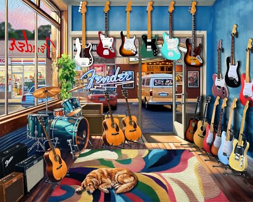 Springbok Fender Guitar Shop 1000 Piece Guitar Jigsaw Puzzle for Adults - style: Guitar Shop