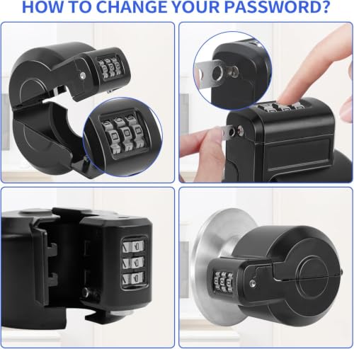 Door Knob Safety Cover Lock Child Proof Door Knob Lockout Device Cover - color: Black