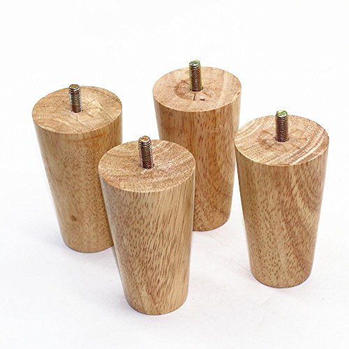 Solid Wood Replacement Furniture Sofa Couch Legs 4 inch Heavy Duty Set of 4 - color: Straight- Set of 4, size: 4"