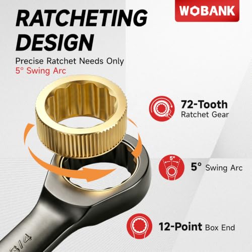 22-Piece Ratcheting Wrench Set, Metric 8-19mm & SAE 1/4-3/4" - size: Regular
