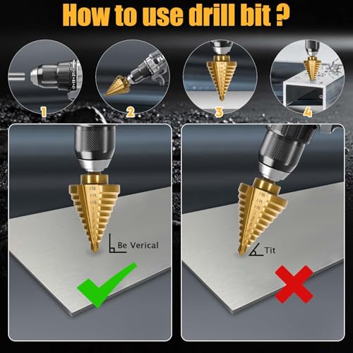 Titanium Step Drill Bit - 4241 HSS Step Bit with Two Straight Grooved - color: 1Pcs Straight