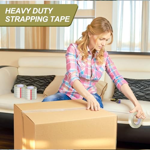 Treela 30 Rolls Filament Strapping Tape Bulk 1 Inch x 60 Yards - size: 1 Inch X 60 Yards