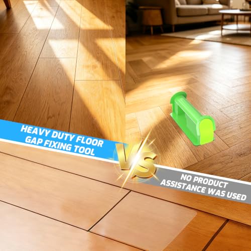 2026 Upgraded Floor Gap Fixer Tool for Laminate, Vinyl Plank, Hardwood –Iron Construction Heavy Duty Floor Gap Repair Tool with Extended Striking Area, Sticky Pads, Quiet Felt Pad & Hammer (Green) - color: Green