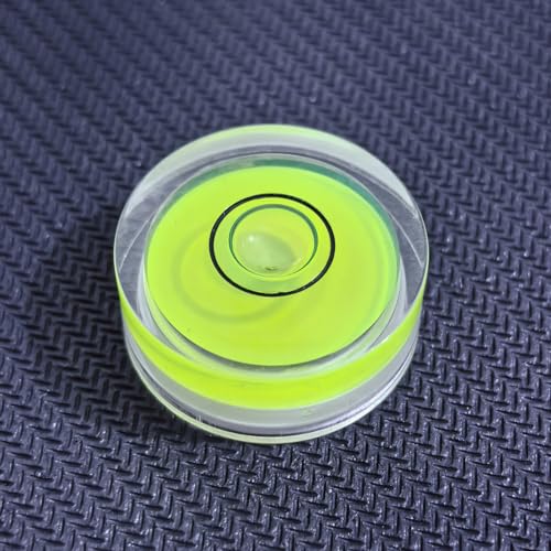 4Pcs Small Circular Bubble Levels with Double Sided Adhesive Bottom Mini Little Stick-on Bubble Spirit Level Measuring Layout Tools Levels (25x10mm) - size: 25x10mm