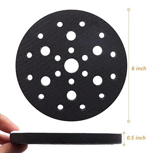 5 Pack 6 Inch 25 Holes Hook and Loop Interface Pads for Orbital Sander - size: 6 inch 25 Hole - 5 Pack