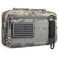 FRTKK Tactical Molle Admin Pouch Utility Laser Cut EDC Tool Pouch Bag Horizontal Modular Pouches Include US Flag Patch and Keychain - color: ACU
