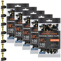 Best Connections Coaxial Cable Clips with Pre-Inserted Screw 1/4" inch (500 Pack) – Black Single Mounting Clamps for Coax (RG6, RG59) and Ethernet Cables – Cord Fasteners/Strain Relief Clip - style: 500 PACK
