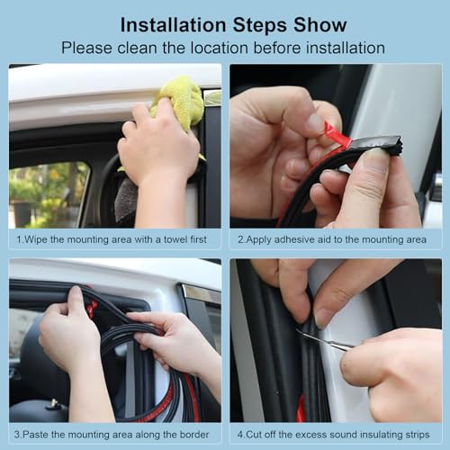 52.5Ft Car Door Seal Strip for Truck Car Weather Stripping Universal Self Adhesive Large Auto Door Soundproofing Weatherstrip for Pickup Truck SUV RV Boat - size: 52.5Ft