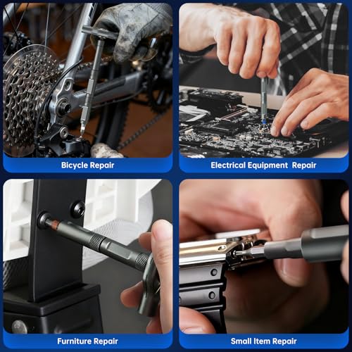 FIDECO 74 in 1 Magnetic Ratchet Screwdriver Set for Father's Day, Multi Bit DIY T Handle Screwdriver Set with Storage Case for Computer, Cellphone, Watch, Eyeglass, Bicycle, Furniture