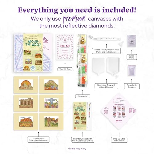 DIAMOND ART CLUB Mini Dazzles - Around the World Part 2 Diamond Art Kits - color: Around the World Part 2
