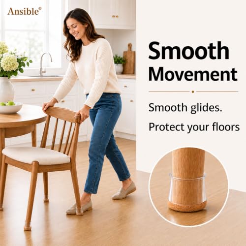 Ansible 36Pcs Chair Leg Floor Protectors for Hardwood Floors, Silicone Caps - size: X-Small